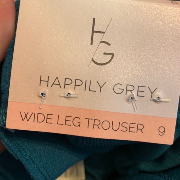 Happily Grey Women's Wide Leg Dress Trouser Pants - Turquoise size 9 - Picture 12 of 14